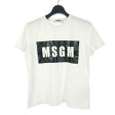 【中古】エムエスジーエム MSGM ロゴプリントTシャツ カットソー 半袖 M 白 ホワイト 2641MDM95 レディース 【ベクトル 古着】 241025(4)