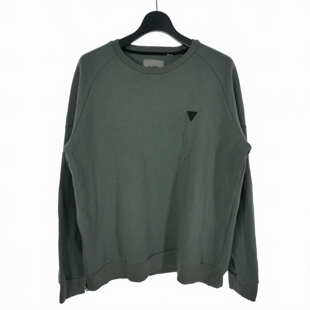 【中古】ゲス GUESS Eco Hale Sweatshirt エコ ヘイル スウェットシャツ トレーナー サイドジップ ワンポイントロゴ XL グレー メンズ 【ベクトル 古着】 241005