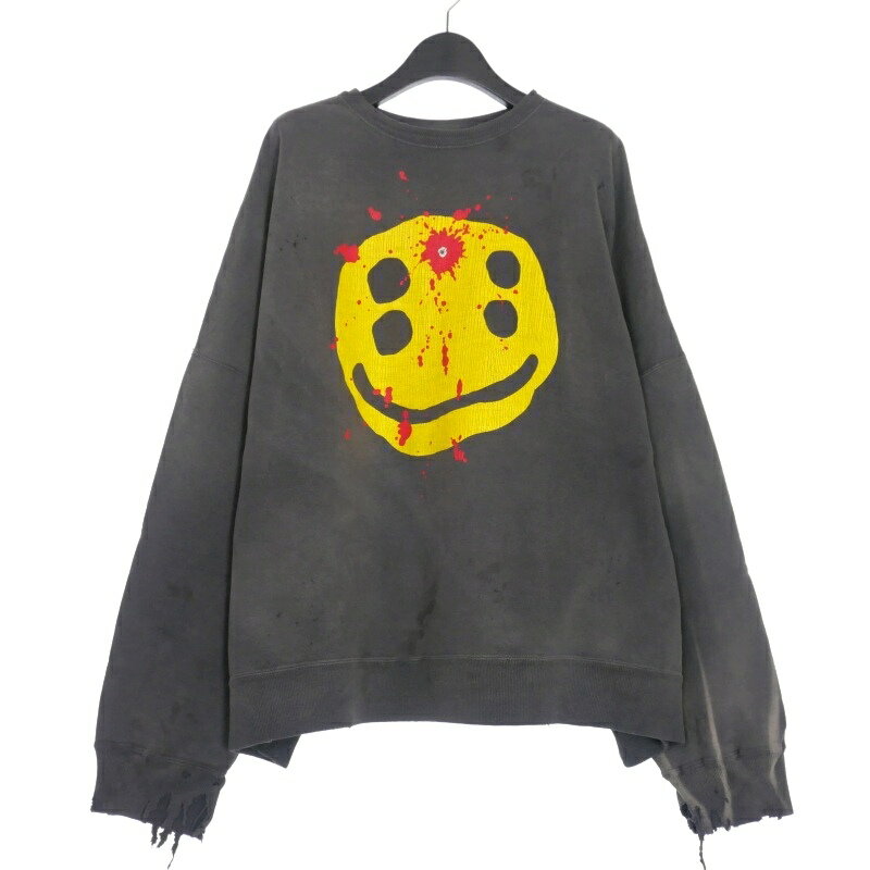 【中古】未使用品 セントマイケル SAINTMICHAEL 24AW CP_CREW SWT/SMILE スウェットシャツ トレーナー 長袖 M ブラック 黒 SM-YS1-0000-C06 メンズ 【ベクトル 古着】 241114