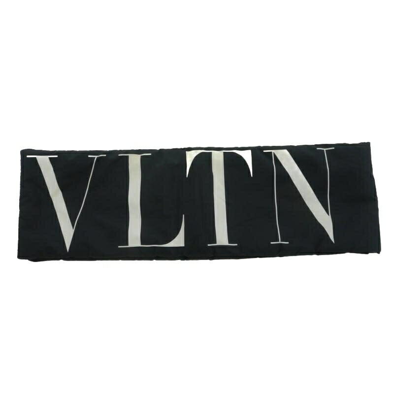 【中古】ヴァレンティノ ヴァレンチノ VALENTINO VLTN ロゴ 中綿マフラー ブラック 黒 国内正規 レディース 【ベクトル 古着】 241220