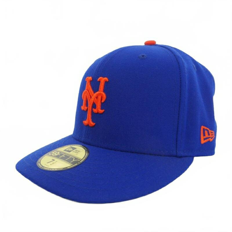 【中古】ニューエラ NEW ERA LP 59FIFTY MLB オンフィールド ニューヨーク・メッツ キャップ 帽子 7 1/2 59.6cm ブルー 青 メンズ 【ベクトル 古着】 250210