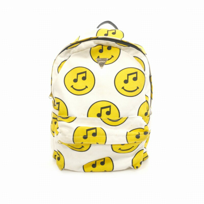楽天VECTOR×Refine【中古】ジョイリッチ JOYRICH リュックサック デイパック Joyrich musical smiley face backpack コットン ホワイト 白 メンズ 【ベクトル 古着】 250609