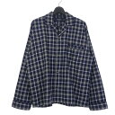 【中古】ノーティカ NAUTICA チェック ネルシャツ オープンカラー 長袖 M ネイビー ブルー メンズ 【ベクトル 古着】 250506