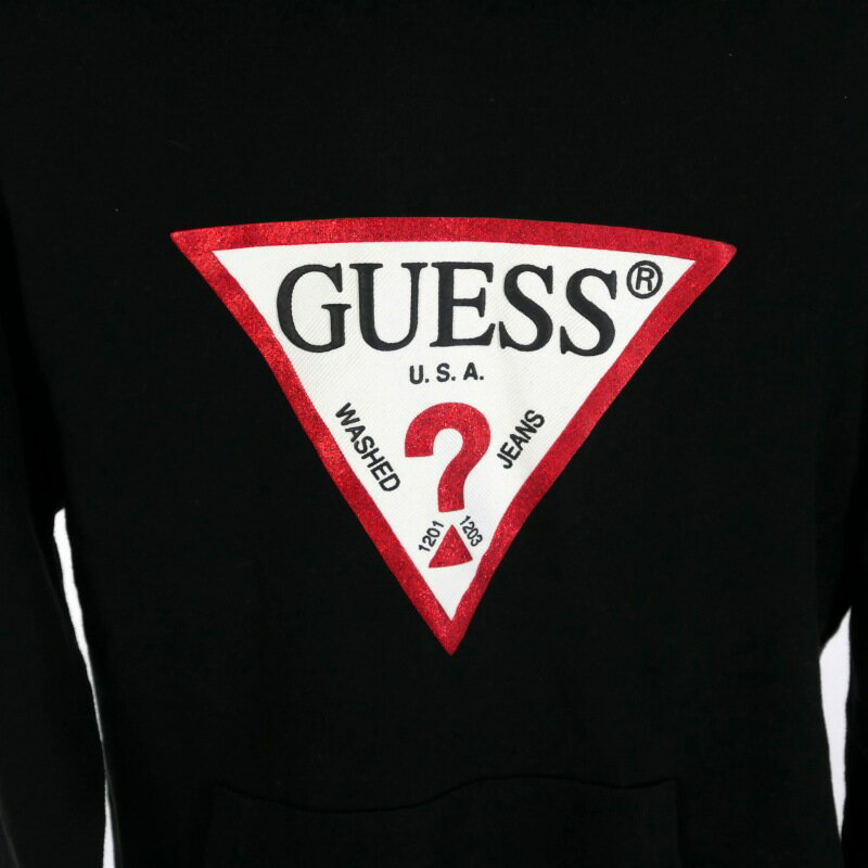 【中古】ゲス GUESS 19AW トライアングル ロゴパーカー M ブラック メンズ 【ベクトル 古着】 250506