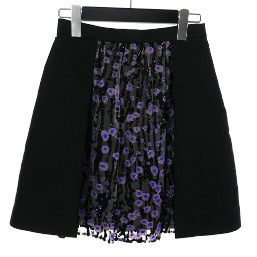 【中古】カルヴェン CARVEN Floral Skirt ミニスカート チュール ビーズ レオパード 34 ブラック 黒 レディース 【ベクトル 古着】 250708 【中古】カルヴェン CARVEN Floral Skirt ミニスカート チュール ビーズ レオパード 34 ブラック 黒 レディース 【ベクトル 古着】 250708