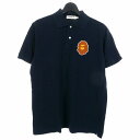 【中古】アベイシングエイプ A BATHING APE ポロシャツ トップス 半袖 刺?ロゴ L ネイビー 紺 メンズ 【ベクトル 古着】 250711