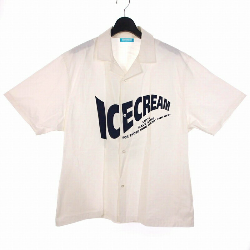 【中古】アイスクリーム ICECREAM 24SS オープンカラーシャツ 半袖 L ホワイト 白 ICEJP241W001 メンズ..
