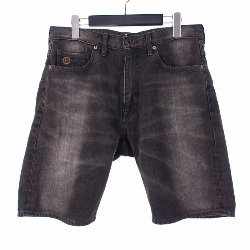 【中古】アベイシングエイプ A BATHING APE sta shorts BAPESTA 刺繍 デニム ハーフパンツ ショートパンツ ショーツ M ブラック 黒 メンズ 【ベクトル 古着】 250923