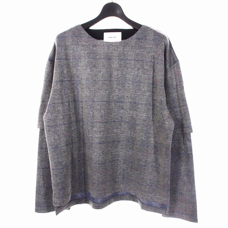 【中古】パルムドール Palme d'0r チェック Tシャツ カットソー 長袖 1 グレー メンズ 【ベクトル 古着】 251011