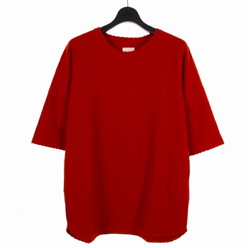 【中古】カーリー CURLY 半袖ニット Tシャツ カットソー 2 オレンジ メンズ 【ベクトル 古着】 251012