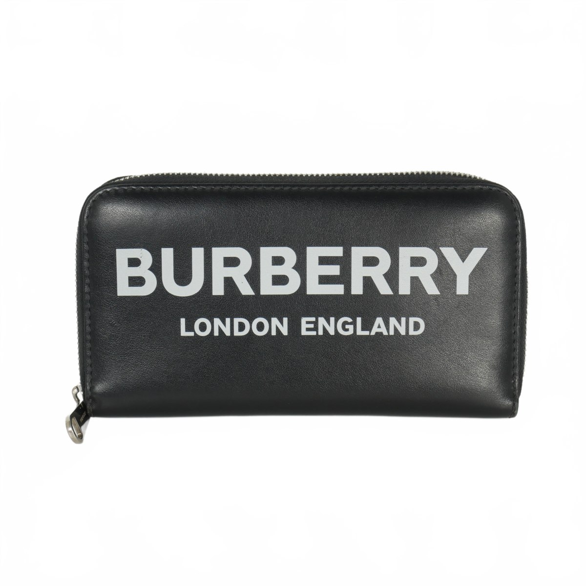 【中古】バーバリー ロンドン BURBERRY LONDON ラウンドファスナー ロングウォレット 長財布 ロゴ プリント 黒 ブラック メンズ レディース 【ベクトル 古着】 231210