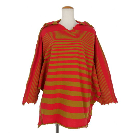 【中古】イッセイミヤケ ISSEY MIYAKE A-POC INSIDE Vネック ボーダー ニット ドルマンスリーブ 2 マスタード レッド 赤 IM81JK001 レディース 【ベクトル 古着】 240526 【中古】イッセイミヤケ ISSEY MIYAKE A-POC INSIDE Vネック ボーダー ニット ドルマンスリーブ 2 マスタード レッド 赤 IM81JK001 レディース 【ベクトル 古着】 240526