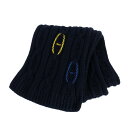 【中古】エルメス HERMES トリマイヨン シェーヌダンクル レザー ディティール マフラー カシミヤ 紺 ネイビー メンズ 【ベクトル 古着】 240831