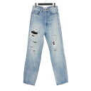 【中古】バレンシアガ BALENCIAGA ストレート ダメージデニム W25 インディゴ 643020 レディース 【ベクトル 古着】 250104