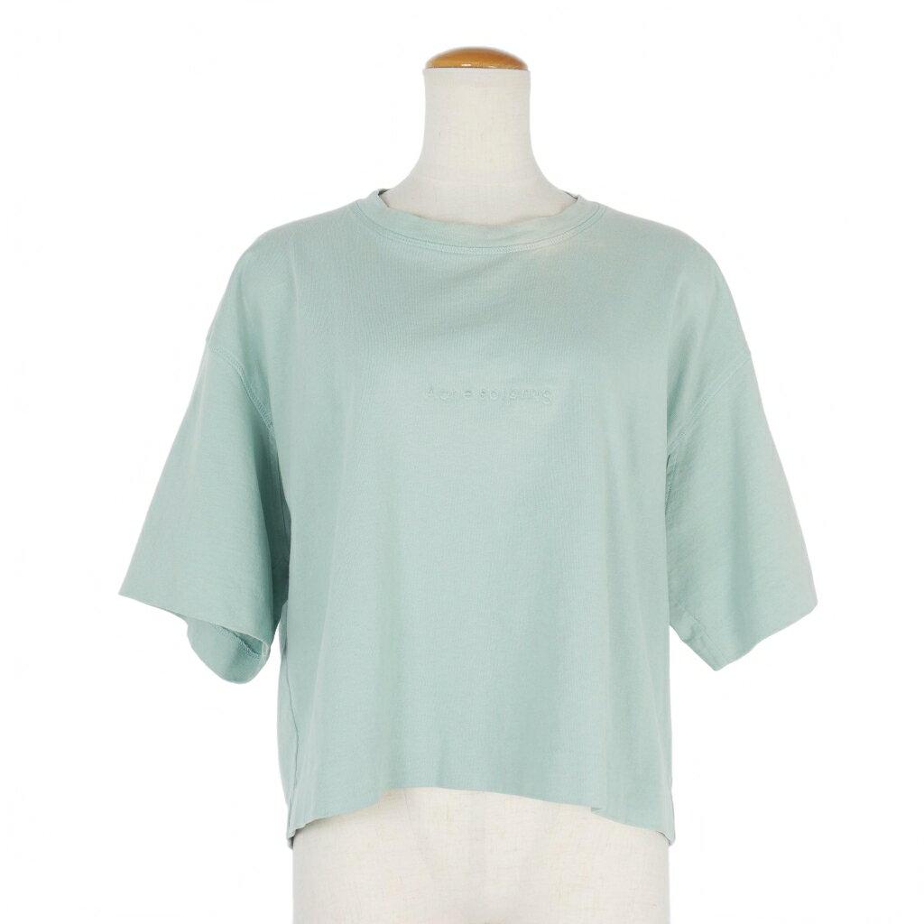 Rakuten - 【中古】アクネ ストゥディオズ Acne Studios CYLEA EMBOSS エンボスロゴ クロップド Tシャツ カットソー 半袖 XXS 緑 グリーン レディース 【ベクトル 古着】 250501