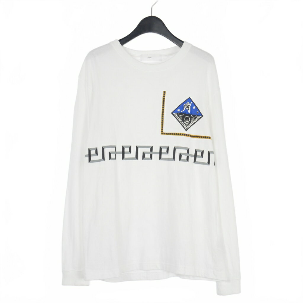 【中古】トーガビリリース TOGA VIRILIS プリント ロングスリーブ Tシャツ カットソー 長袖 46 白 ホワイト TV11-JK341 メンズ 【ベクトル 古着】 250605