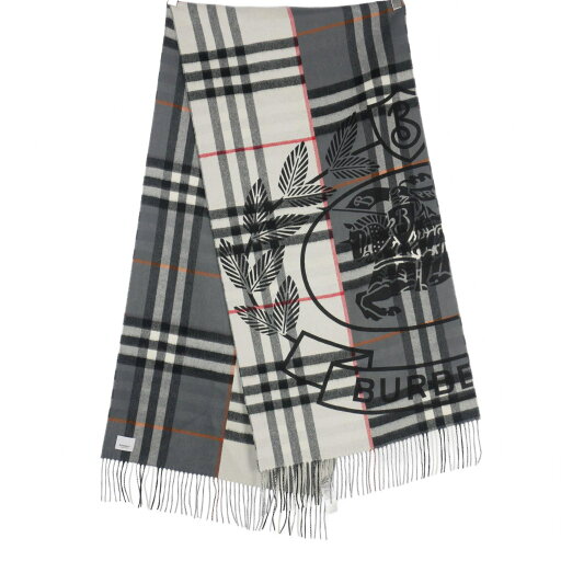 【中古】バーバリー BURBERRY チェック カシミヤ マフラー プリント 210×50cm ホワイト ブラック 8063901 メンズ レディース 【ベクトル 古着】 250504 【中古】バーバリー BURBERRY チェック カシミヤ マフラー プリント 210×50cm ホワイト ブラック 8063901 メンズ レディース 【ベクトル 古着】 250504