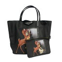 【中古】ジバンシィ GIVENCHY 2014SS アンティゴナ バンビ トート ポーチ付き 黒 ブラック メンズ レディース 【ベクトル 古着】 250515(4)