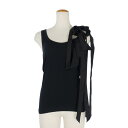 【中古】ドリスヴァンノッテン DRIES VAN NOTEN 20SS クリスチャンラクロワ リボン タンクトップ トップス XS 黒 ブラック レディース 【ベクトル 古着】 250621