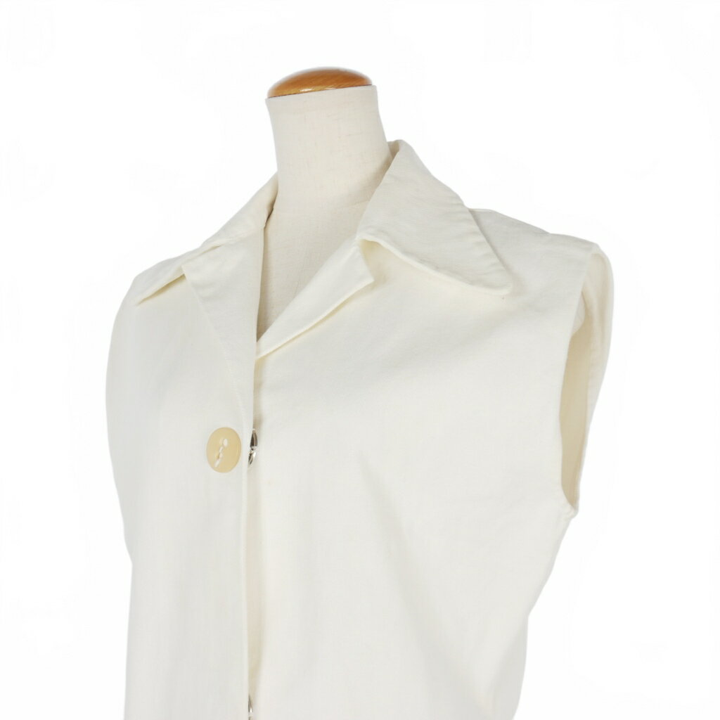 【中古】マルタンマルジェラ Martin Margiela 94AW DOLL'S WARDROBE ドール期 ノースリーブジャケット ベスト S 白 ホワイト レディース 【ベクトル 古着】 250712