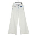 【中古】ディーゼル DIESEL D-AKEMI ワイドデニム フレアジーンズ ブリーチ W27 ライトブルー A05306 レディース 【ベクトル 古着】 2...