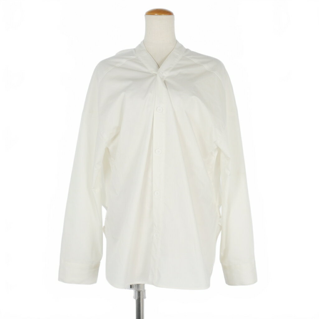 【中古】アストラット ASTRAET リボン ボウタイ ブラウス シャツ Vネック 長袖 白 ホワイト レディース..