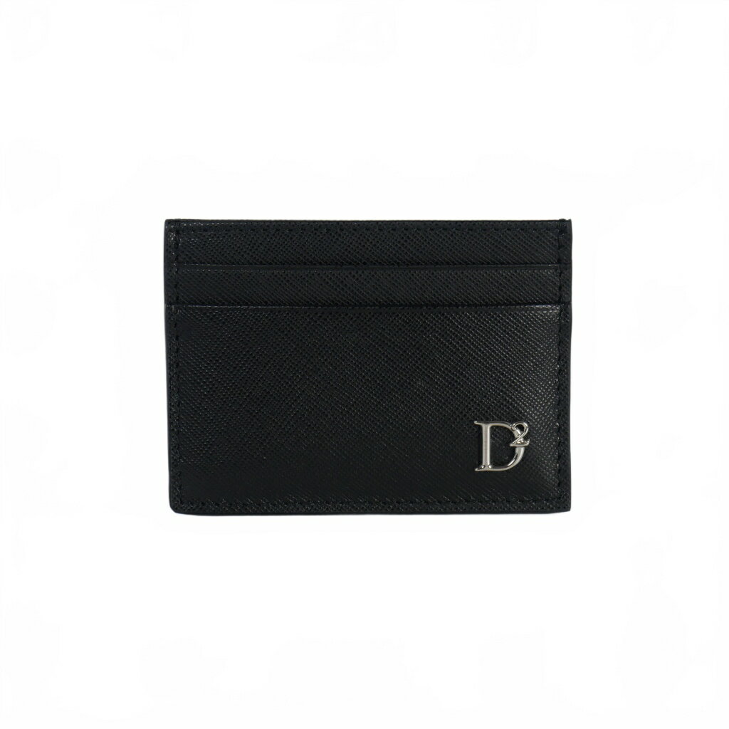 【中古】ディースクエアード DSQUARED2 ロゴプレート レザー カードケース カードホルダー 黒 ブラック レディース 【ベクトル 古着】 250913