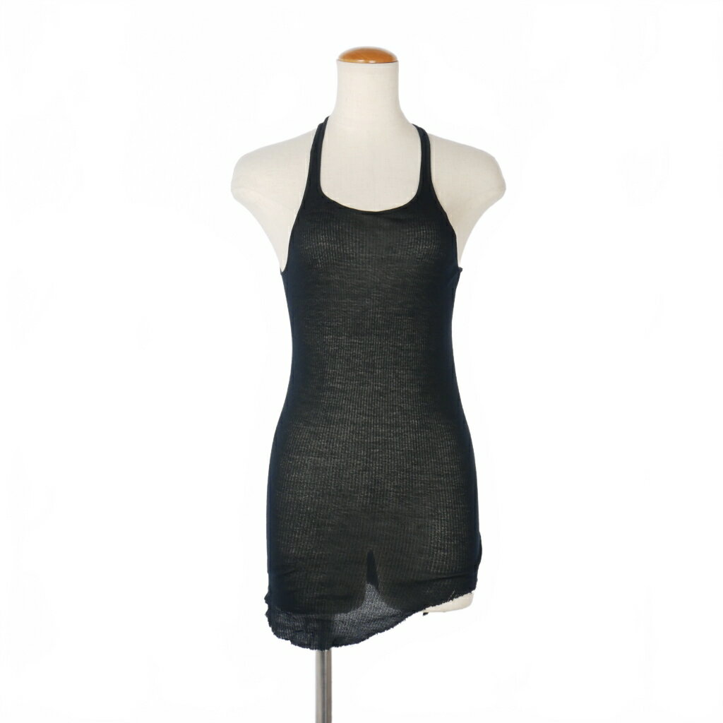 【中古】リックオウエンス Rick Owens リブ ジャージー ロング タンクトップ カットソー 黒 ブラック レディース 【ベクトル 古着】 251124