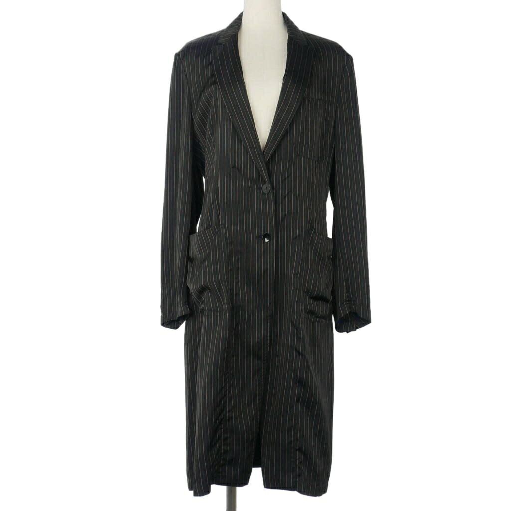 Rakuten - 【中古】ドリスヴァンノッテン DRIES VAN NOTEN ストライプ ロングジャケット テーラードジャケット 36 黒 ブラック レディース 【ベクトル 古着】 260614