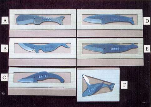 ナイフ　キャンプ　アウトドア土佐打ち　くじらナイフ　クジラ型ナイフ　　　メール便にてお届け手配