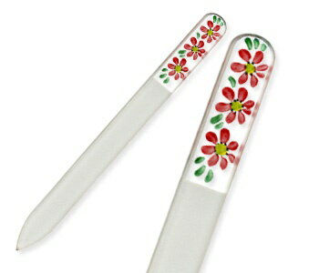 ブラジェク ガラス爪やすり ハンドペインティング #110R レッドマーガレット2本セット メール便にてお届け手配