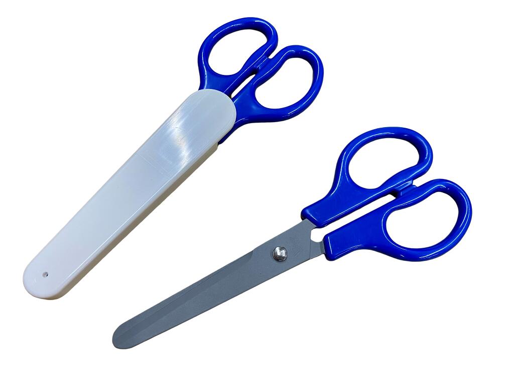 V.ROAD ハサミ　学童用はさみ150mm　フッ素加工・キャップ付き　V5-150FCBW はさみ 子供　メール便にて..