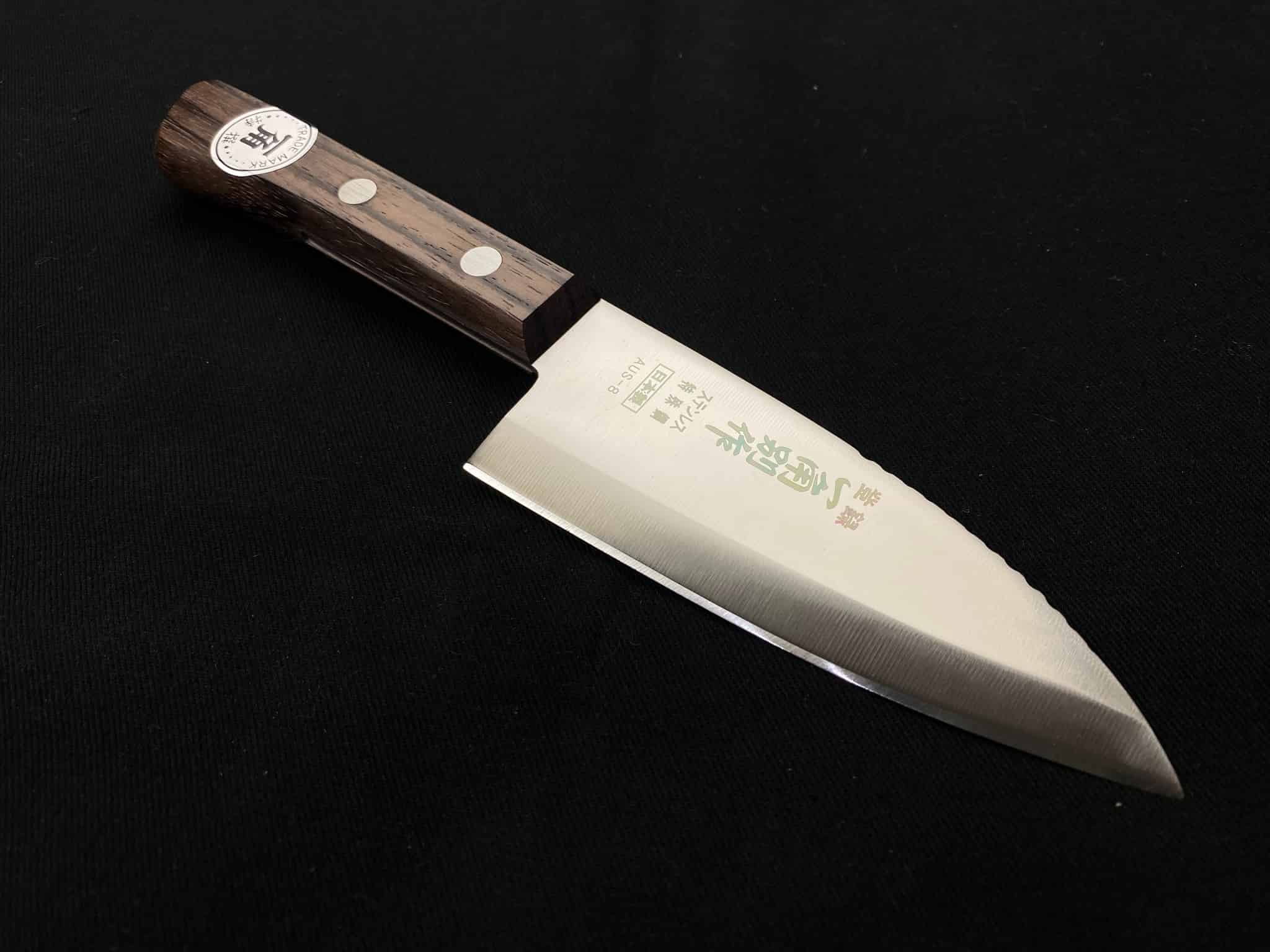 一角　ステン小出刃包丁　105mm　P-105D　ウロコ取り　ケース付き