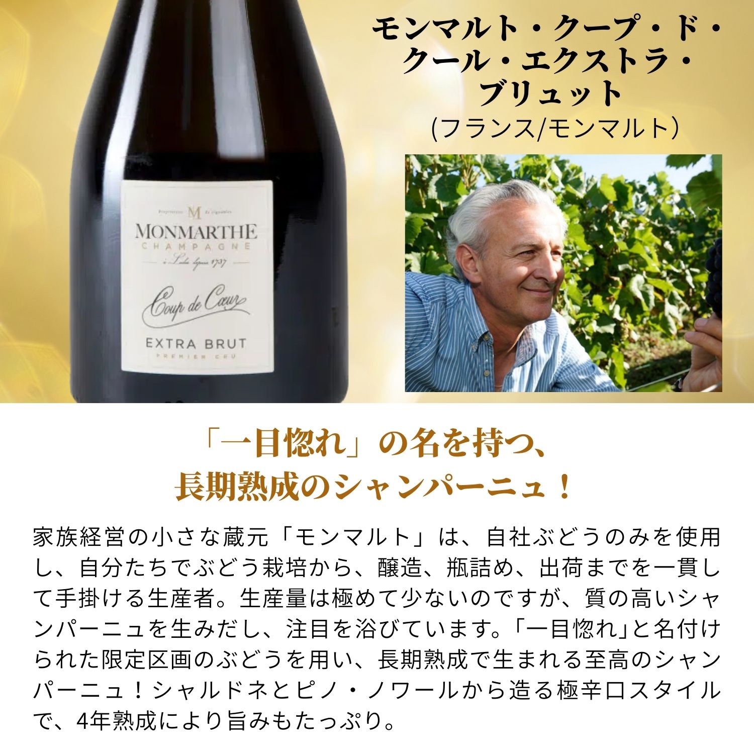 モンマルト・クープ・ド・クール・エクストラ・ブリュット [ ワイン スパークリング 辛口 フランス シャンパーニュ ] v-yamazaki-10001771 ヴィノスやまざき 楽天市場店 サンプル画像2
