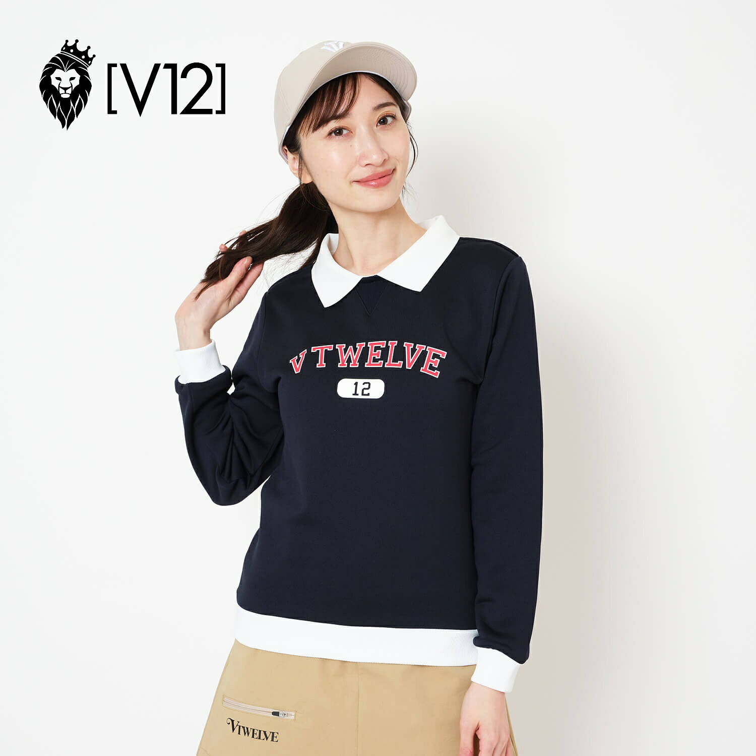 V12 ゴルフ レディース パーカー COLLEGE SWEAT