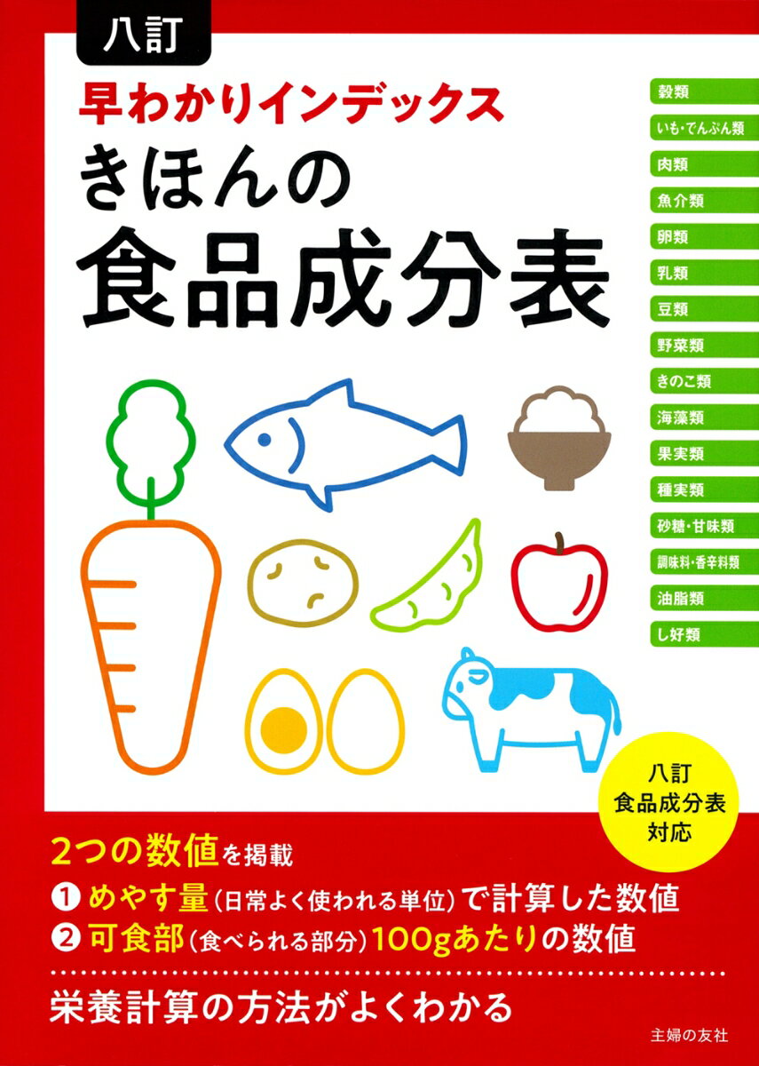 【中古】八訂早わかりインデックスきほんの食品成分表 八訂食品成分表対応/主婦の友社/主婦の友社（単..
