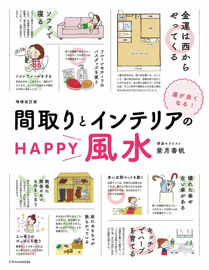 【中古】運がよくなる！間取りとインテリアのHAPPY風水 増補改訂版/エクスナレッジ/紫月香帆（単行本（..