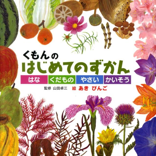 【中古】くもんのはじめてのずかん はな・くだもの・やさい・かいそ /くもん出版/あきびんご（単行本）