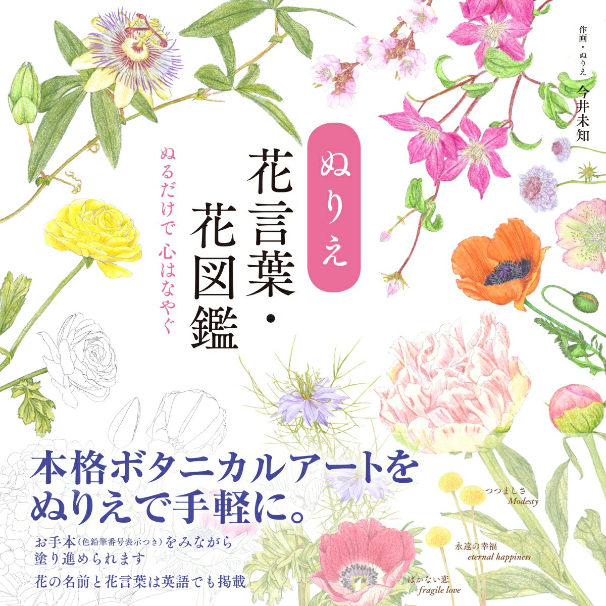 【中古】ぬりえ花言葉・花図鑑/ユ-キャン/今井未知（単行本（ソフトカバー））
