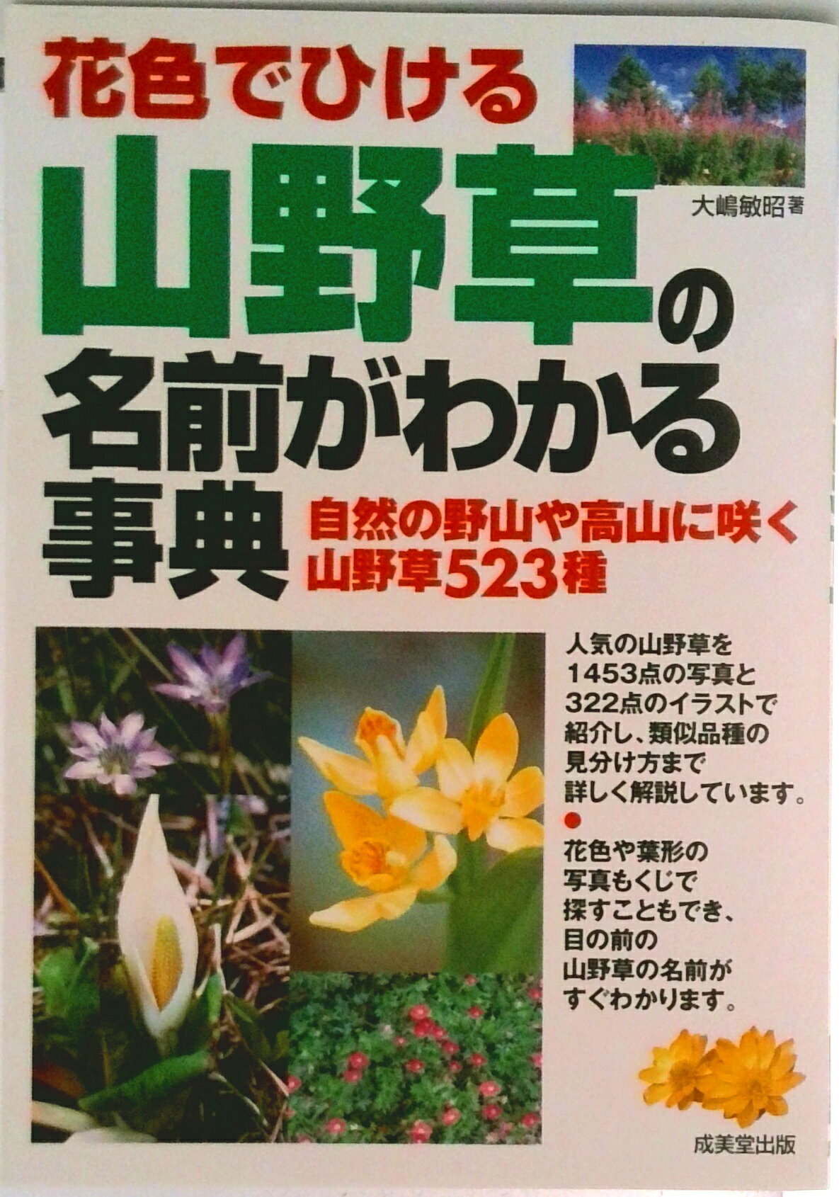 【中古】花色でひける山野草の名前がわかる事典 自然の野山や高山に咲く山野草523種/成美堂出版/大嶋敏昭（単行本）