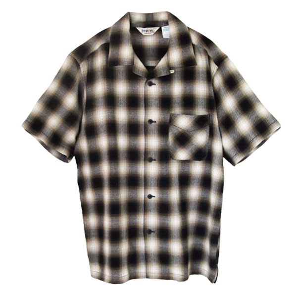 FIVE BROTHER (ファイブブラザー) メンズ 半袖 オンブレ チェック オープンカラー ライト ネル シャツ LIGHT FLANNEL S/S ONE-UP SHIRTS ビンテージ アメカジ カジュアル ブランド 152104 フランネル ワンナップ チェック ワーク シャツ☆送料無料☆