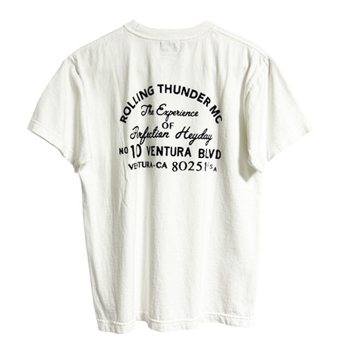 Acoustic アコースティック ローリングサンダーTシャツ AC23205 ROLLING THUNDER TEE 肉厚で柔らかな頑丈Tシャツ シンプルデザイン ヴィンテージ アメカジ ルード バイカー