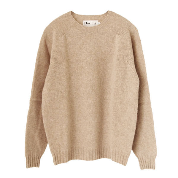 ハーレー オブ スコットランド【Harley of Scotland】シェットランド ウール プルオーバー 無地 セーター ニット ラグラン クルーネック シー...