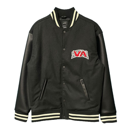 RVCA ルーカ VARSITY LETTERMAN JKT バーシティー レターマン ジャケット スタジアム ジャケット ジャンバー スタジャン BB042-768 ビッグ ロゴ ルカ 人気ブランド おすすめ ストリート サーフ スケート スノー ボード プレゼント