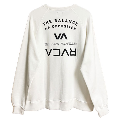 RVCA ルーカ BACK CHUMP CREW トレーナー バック ロゴ クルー ネック 裏毛 スウェット トップス プルオーバー トレーナー BC041004 ビッグ シルエット オーバー サイズ スエット メンズ ルカ 人気ブランド おすすめ ストリート スケート サーフ プレゼント BC041-004