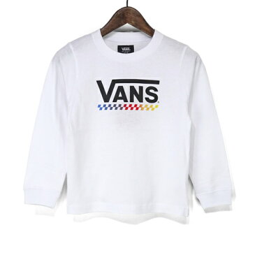 VANS バンズ キッズ 長袖 Tシャツ VA19FW-KT02 Grad Check FLV Boys L/S T-Shirt KIDS グラデーション プリント 柄 ヴァンズ ロゴ スケボー ロングスリーブ 子供服 ジュニア ユース ベビー 幼児 小児 園児 小学生 トップス 女の子 男の子 スケート ダンス ストリート