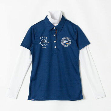 【送料無料】フィラ ゴルフ 半袖シャツ・タートルインナーセット レディース 全1色 M/L FILA GOLF 女性 防汚加工 UVカット 接触冷感 ゴルフウェア かわいい オシャレ 大きいサイズ レジャー コース 秋 冬