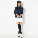 ルコックゴルフ ゴルフウェア レディース 長袖 シャツ ハイネックバックメッシュアンダーシャツ le coq sportif GOLF 女性 インナー UV ストレッチ 大きいサイズ ゆったり レジャー コース 冬 M/L QGWNJM01 ネイビー/ホワイト ルコック