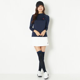 ルコックゴルフ ルコックゴルフ ゴルフウェア レディース 長袖 シャツ ハイネックバックメッシュアンダーシャツ le coq sportif GOLF 女性 インナー UV ストレッチ 大きいサイズ ゆったり レジャー コース 冬 M/L QGWNJM01 ネイビー/ホワイト ルコック