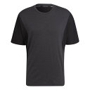 アディダス メンズ トップス 半袖 Tシャツ adidas メンズ YOGA BTI Tシャツ 男性 春夏 ヨガ ホットヨガ トレーニング ジム ランニング ストレッチ クルーネック 吸湿性 サイドスリット シンプル 無地 カーボン/ワンダーホワイト JM/JL